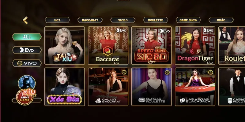 Sảnh cược live casino bacccarat cực hấp dẫn 