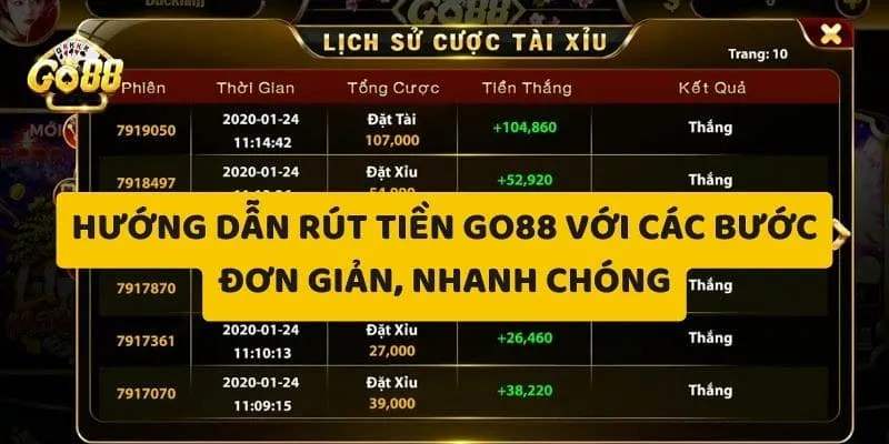 Điều kiện trong cách rút tiền Go88